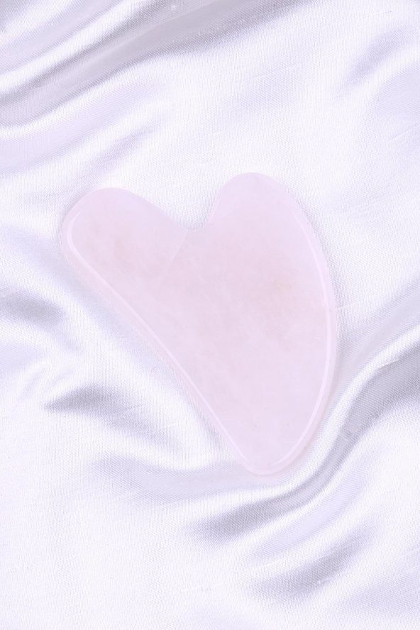 Pembe Kuvars Doğal Taş Gua Sha Yüz Masaj Taşı