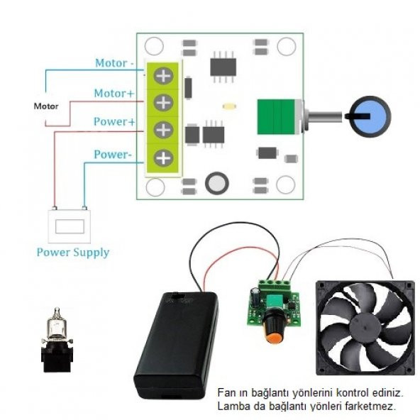 Fan Hızı ve Lamba Parlaklığı Ayarlama Elektrik Devresi - Öğrenci Deney Seti - 2