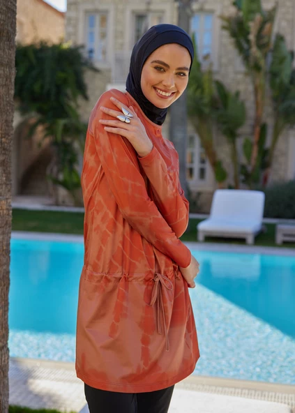 Batik Tarçın Tesettür Mayo Üstü - 2