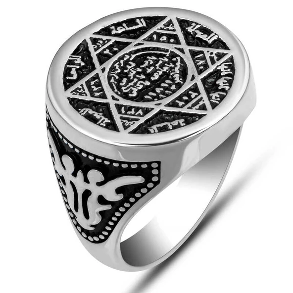 Gümüş Süleyman Mührü Erkek Yüzük ürün görseli 1