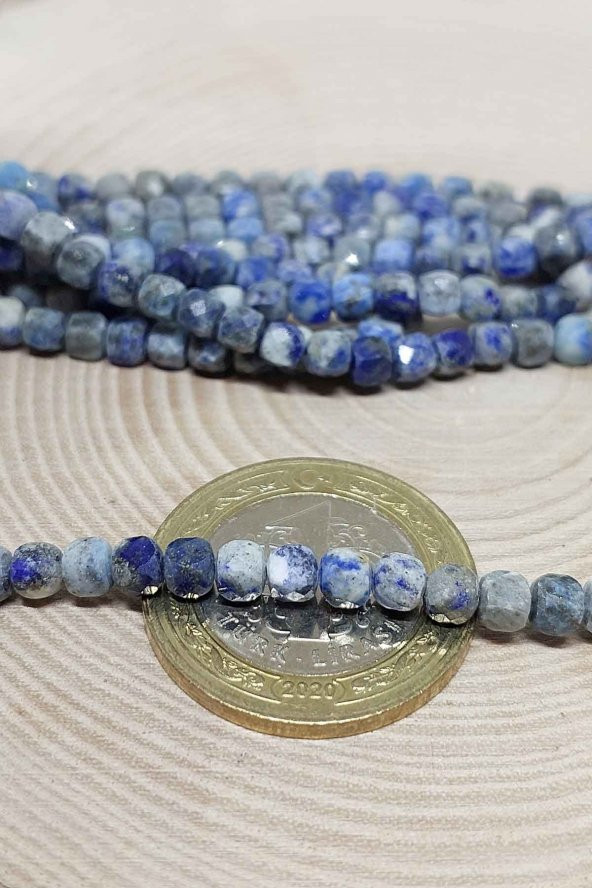 Lapis Taşı Küp Şekilli Dizi 4mm - Resim 3