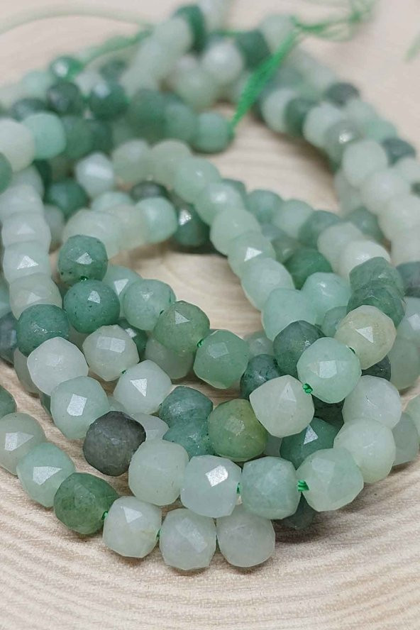 Aventurin Taşı Küp Şekilli Dizi 5,5mm - Resim 2