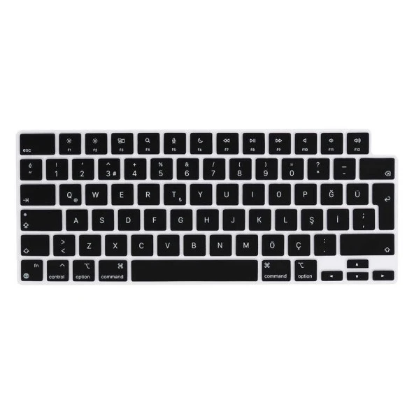 Apple Macbook Pro 16.2 2023 A2780 Zore Klavye Koruyucu Silikon Ped  Siyah