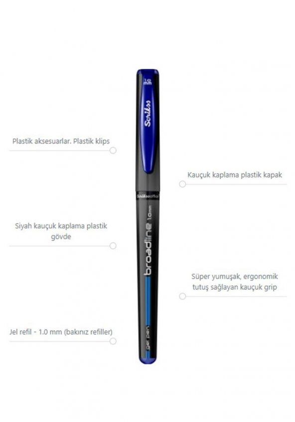 Mavi İmza Kalemi 1.0mm 3 Adet İmza Kalemi Pilot 1,0 mm Kalın Uçlu Kalemi Hızlı Kuruyan Jel Mürekkep - 4