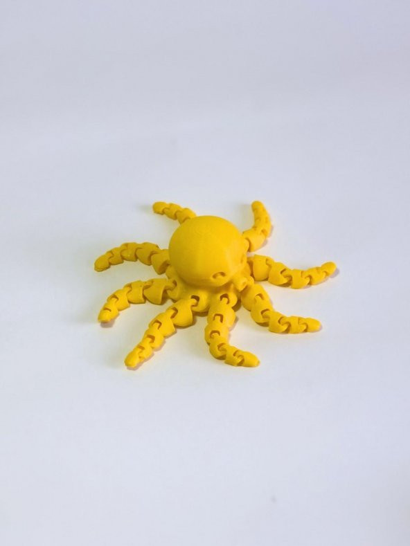 3 Boyutlu Hareketli Ahtapot Oyuncak & Masa Dekoru - Sarı - Resim 2