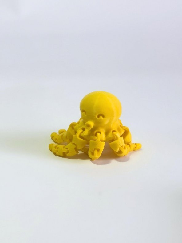 3 Boyutlu Hareketli Ahtapot Oyuncak & Masa Dekoru - Sarı - Resim 3