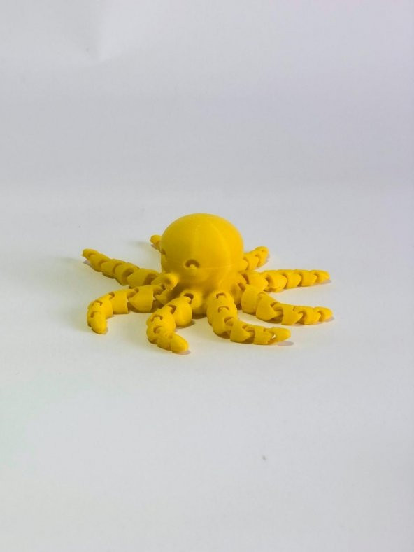 3 Boyutlu Hareketli Ahtapot Oyuncak & Masa Dekoru - Sarı - Resim 5