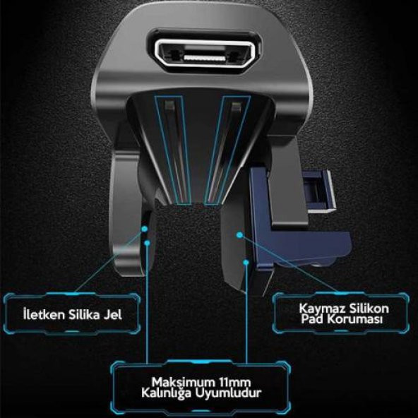 Coofbe Ayarlanabilir RGB Işıklı 400Mah Bataryalı Telefon Soğutucu Ayarlanabilir Joystick Tetik Gamepad - Resim 5