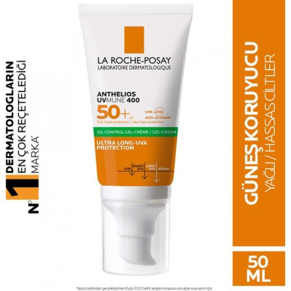 La Roche Posay Anthelios Anti Shine Dry Touch Finish Mattifing Effect Gel Cream SPF50+ 50 ml