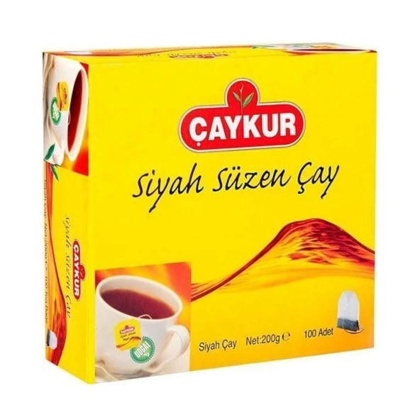 Çaykur Siyah Süzen Bardak Poşet Çay 2li 100 x 2 gr