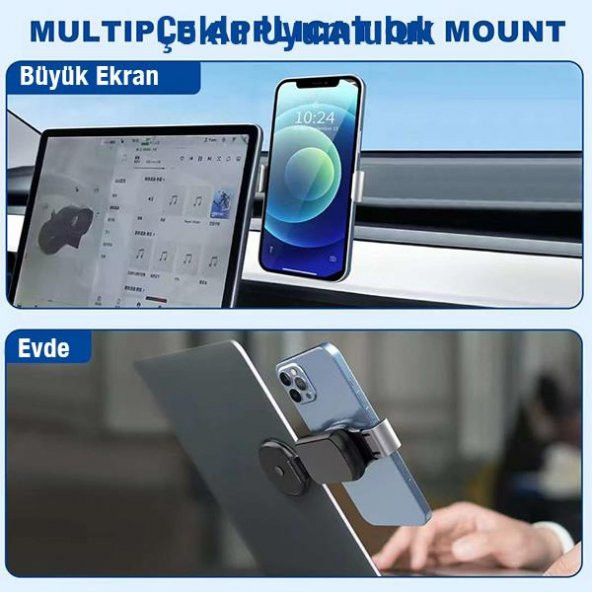 Coofbe 3in1 Mıknatıslı Araç Tutucu Masaüstü Telefon Standı ve Monitör Standı Katlanabilir Laptop Telefon Tutucu - 5