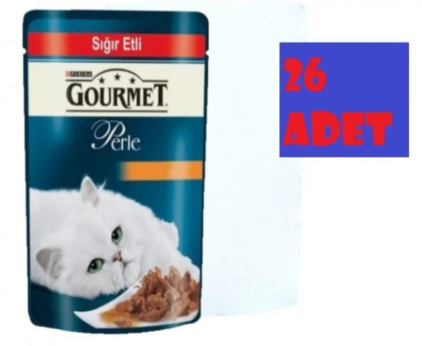 Gourmet Perle Izgara Sigir Etli Yetiskin Kedi Konservesi 85gr(26 adet)