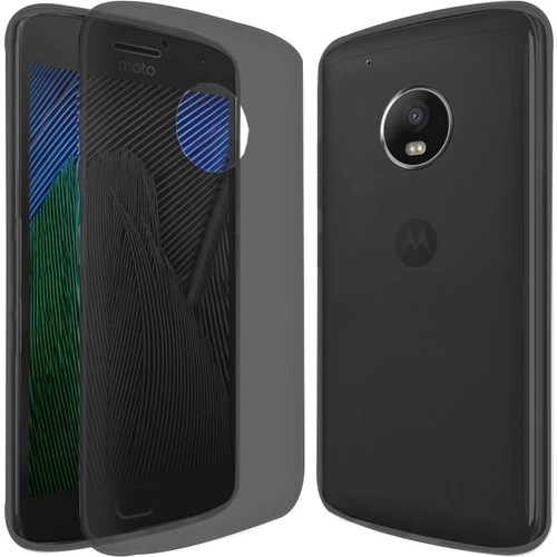 Lenovo Moto G5s PLUS Kılıf Soft Silikon Şeffaf-Siyah Arka Kapak