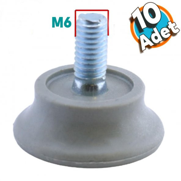 Bingo Rotil Ayak M6 Civatalı mm Gri Profil Yükseltme Ayağı 2.5 cm (10 ADET) ürün görseli