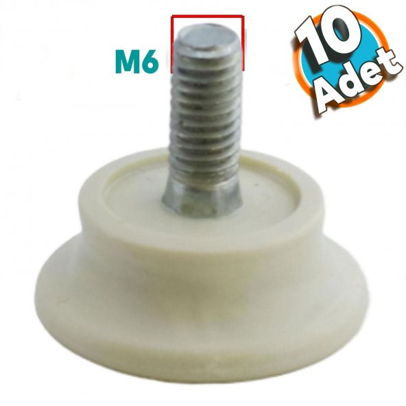 Bingo Rotil Ayak M6 Civatalı mm Krem Profil Yüksletme Ayağı 2.5 cm (10 ADET) ürün görseli
