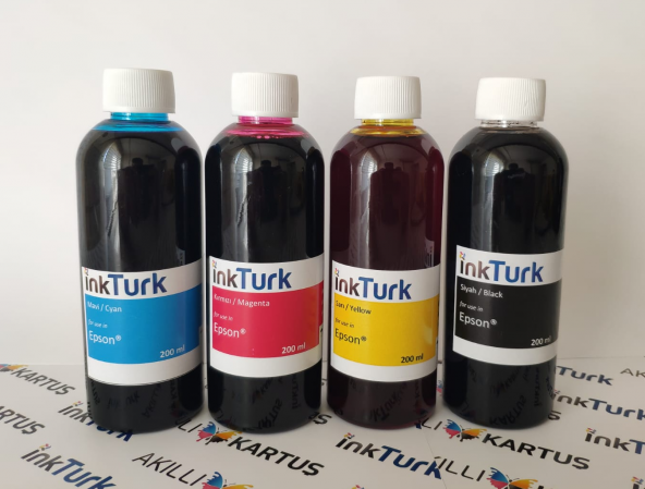 InkTurk Mürekkep Epson L110 L 110 uyumlu dye 4x 200ml Set