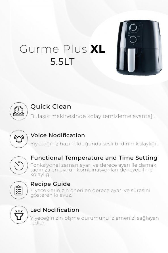 Acar 5620 Gurme Plus XL AirFryer - 4