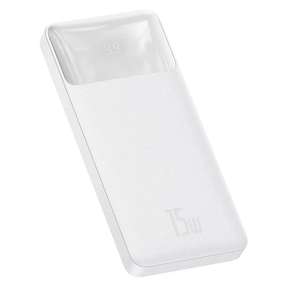 Baseus PPBD050002 Bipow Overseas Edition Dijital Ekranlı 15W 10.000 mAh Powerbank Beyaz - 4