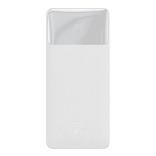 Baseus PPBD050002 Bipow Overseas Edition Dijital Ekranlı 15W 10.000 mAh Powerbank Beyaz