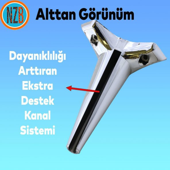 Mobilya Kanepe Sehpa Yatak Dolap TV Ünitesi Baza Koltuk Ayağı Krom Renk 20 cm Ayak - 7