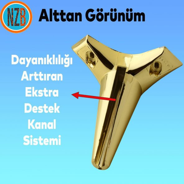 Mobilya Kanepe Yatak Sehpa TV Ünitesi Baza Koltuk Ayağı Gold Altın Renk 18 cm Ayak - Resim 7