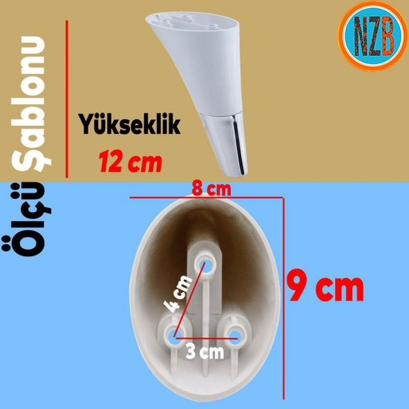 Mobilya Kanepe Yatak Sehpa TV Ünitesi Baza Koltuk Ayağı Beyaz Renk 12 cm Ayak - Resim 2