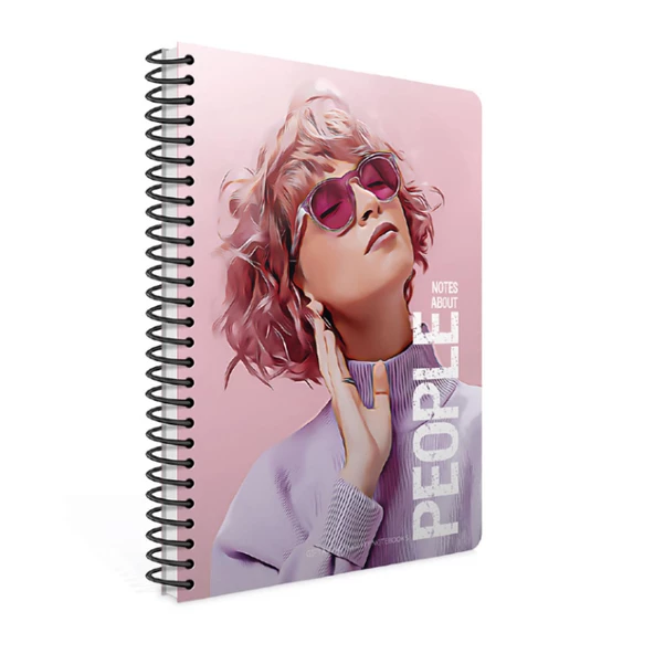 Gıpta People Spiralli 120 Yaprak Çizgili 17X24 Sert Kapak Defter - 2