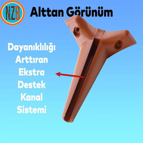 Mobilya Kanepe Yatak Puf Sehpa TV Ünitesi Çekyat Koltuk Ayağı 24 cm Kahverengi Baza Ayak - 3