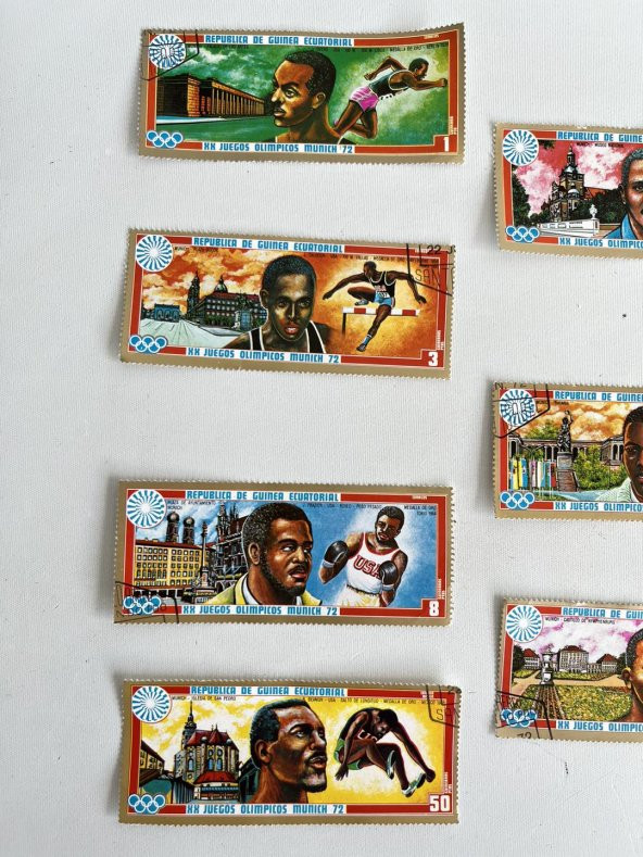 Ekvator Ginesi Munih 72 Olimpiyatları Pulu Lotu 7 Adet - 3