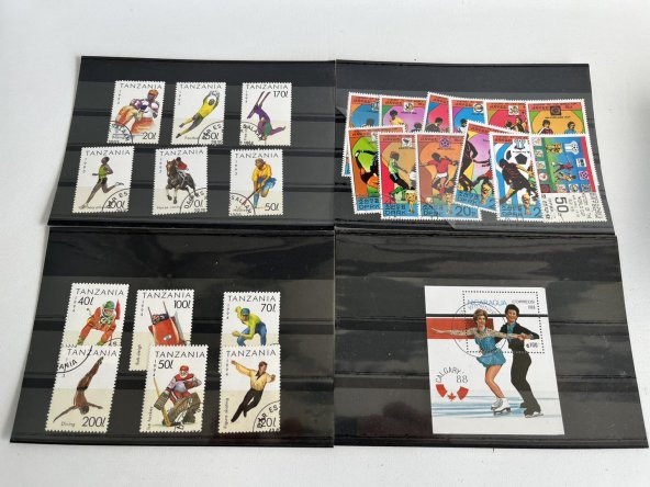 Olimpiyat ve Spor Temalı Posta Pulu Lotu 240 Adet B001 - Resim 3