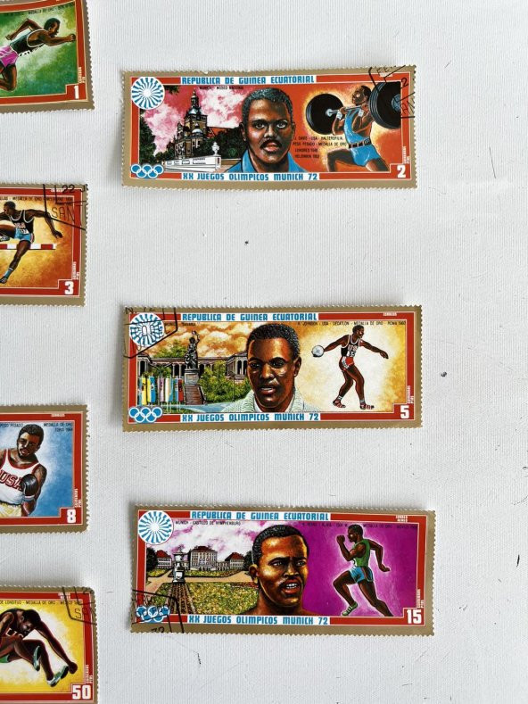 Ekvator Ginesi Munih 72 Olimpiyatları Pulu Lotu 7 Adet - 4