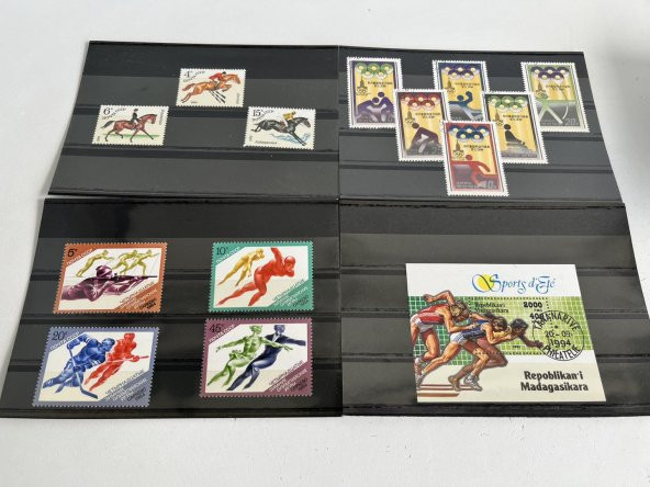 Olimpiyat ve Spor Temalı Posta Pulu Lotu 240 Adet B001 - Resim 7