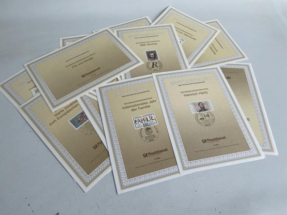 Almanya 1990lar Posta Pulu İlk Gün Kartı Lotu 105 Adet