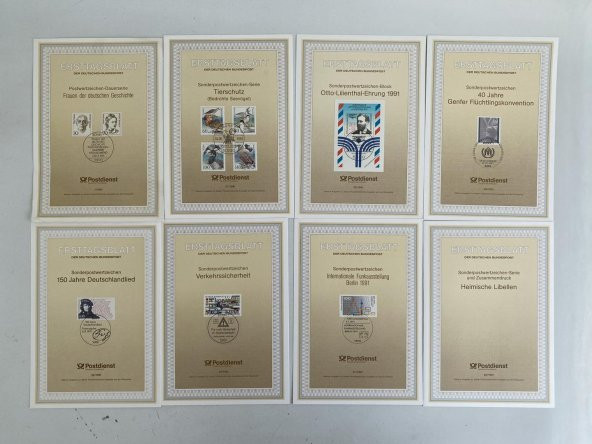 Almanya 1990lar Posta Pulu İlk Gün Kartı Lotu 105 Adet - 6
