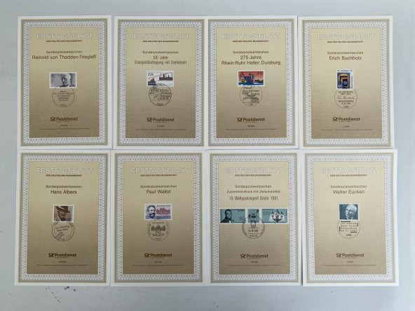 Almanya 1990lar Posta Pulu İlk Gün Kartı Lotu 105 Adet - 7