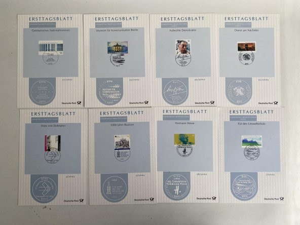 Almanya 2000ler Posta Pulu İlk Gün Kartı Lotu 85 Adet - Resim 6