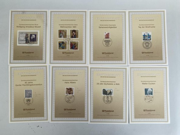 Almanya 1990lar Posta Pulu İlk Gün Kartı Lotu 105 Adet - 8