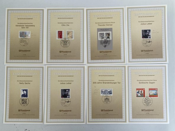 Almanya 1990lar Posta Pulu İlk Gün Kartı Lotu 105 Adet - 9