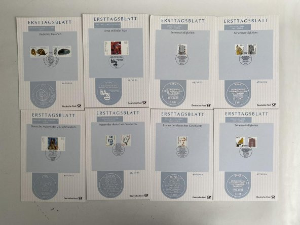 Almanya 2000ler Posta Pulu İlk Gün Kartı Lotu 85 Adet - Resim 8