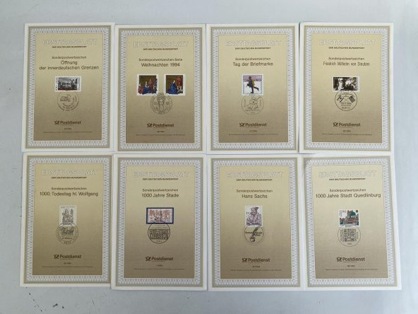 Almanya 1990lar Posta Pulu İlk Gün Kartı Lotu 105 Adet - 11
