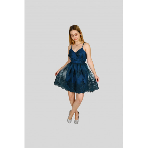 Tait Askılı Mini Elbise (0014) - 2