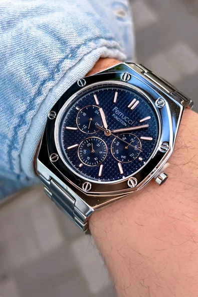 Ferrucci Function FCF.12715FM.03 Multi-Fonksiyon Erkek Kol Saati - Resim 3