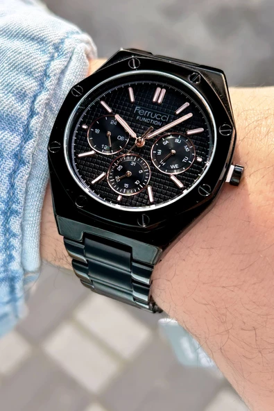 Ferrucci Function FCF.12715FM.04 Multi-Fonksiyon Erkek Kol Saati - Resim 3