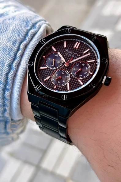 Ferrucci Function FCF.12715FM.04 Multi-Fonksiyon Erkek Kol Saati - Resim 4