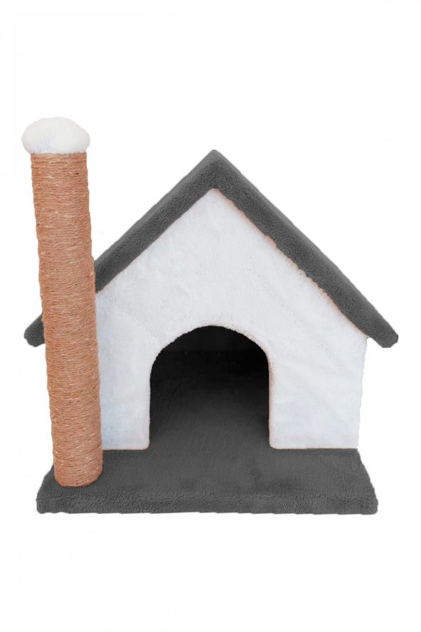Büyük Kulübe Kedi Evi ve Tırmalama Sütunu - 5