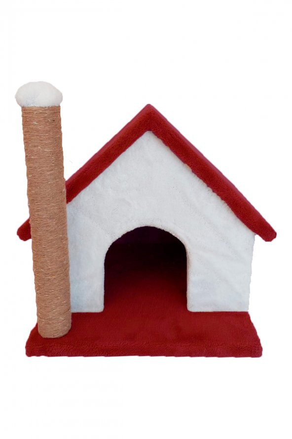 Büyük Kulübe Kedi Evi ve Tırmalama Sütunu - 7