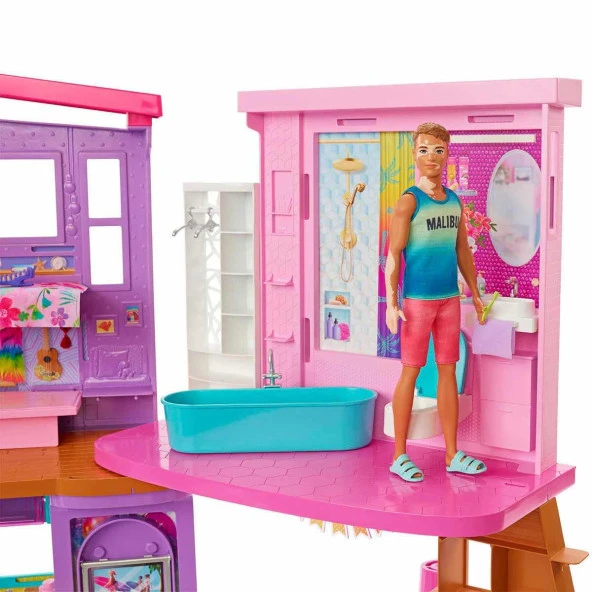 Barbie Tatil Evi 107 Cm 30 Dan Fazla Parçasıyla 2 Katlı 6 Odalı Salıncaklı 3 Yaş Ve Üzeri - Resim 2