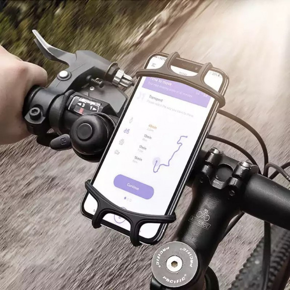 4.7-6.5 inc Silikon Bisiklet Motosiklet Telefon Tutucu Turuncu
