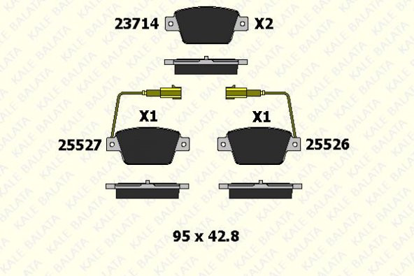 FREN BALATASI ARKA 1.3 LINEA 1.4 STILO KALE B 23714 172 05 ANS KD13 OEM -