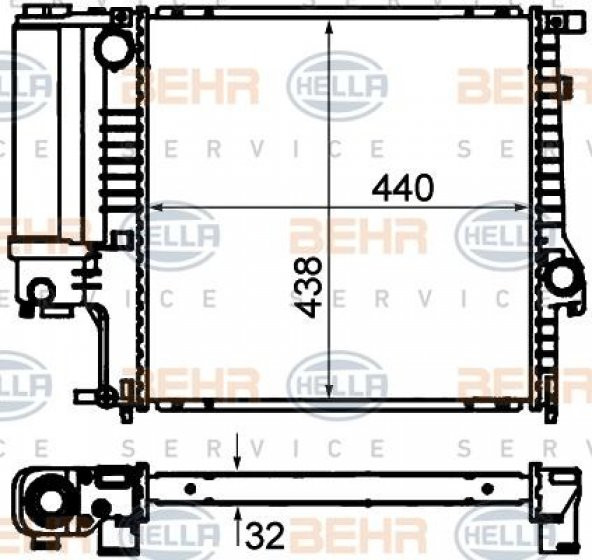 8MK376713-124 SU RADYATORU E30-E36- Z3 M40-M42-M43-M44-M50-M52 1991-1999 CR 330 000S MAHLE CR330000S - OEM - 1
